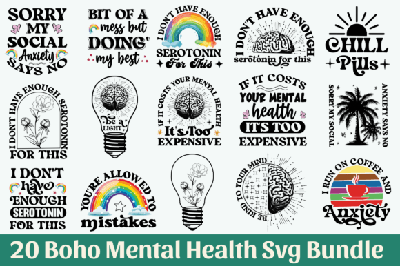 Reviewing the Boho Mental Health Quote SVG Bundle